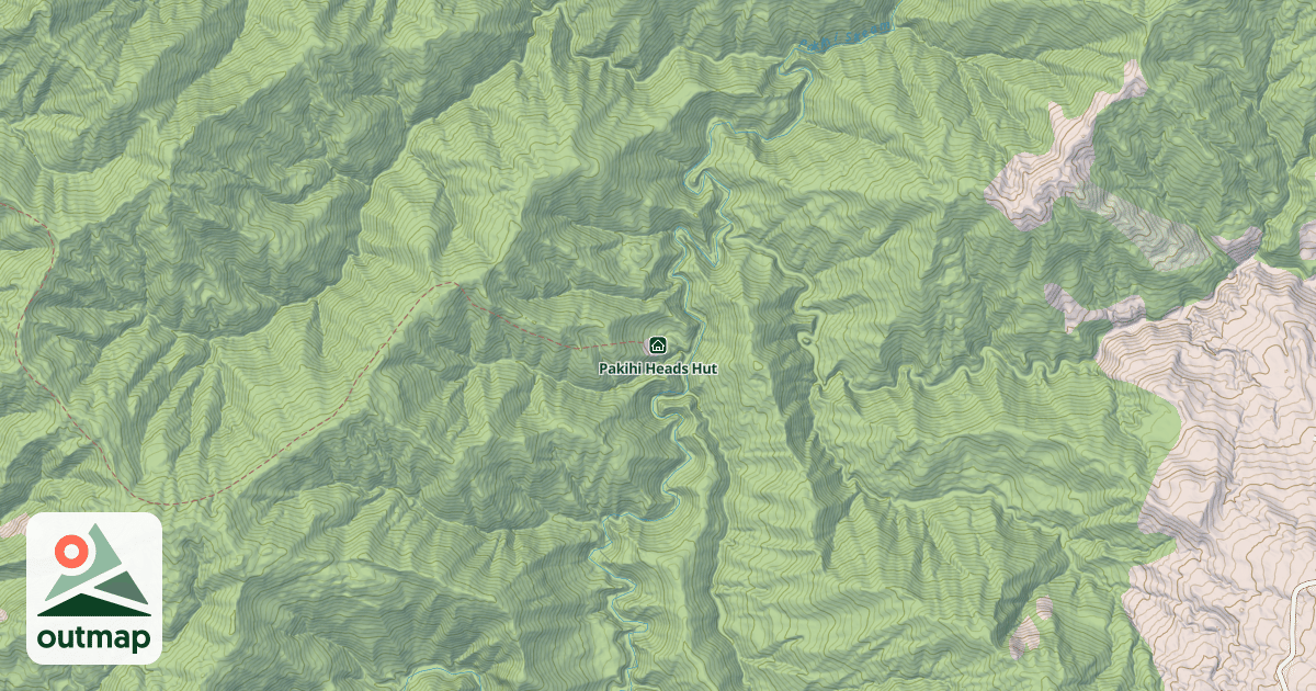Map of Pakihi Heads Hut