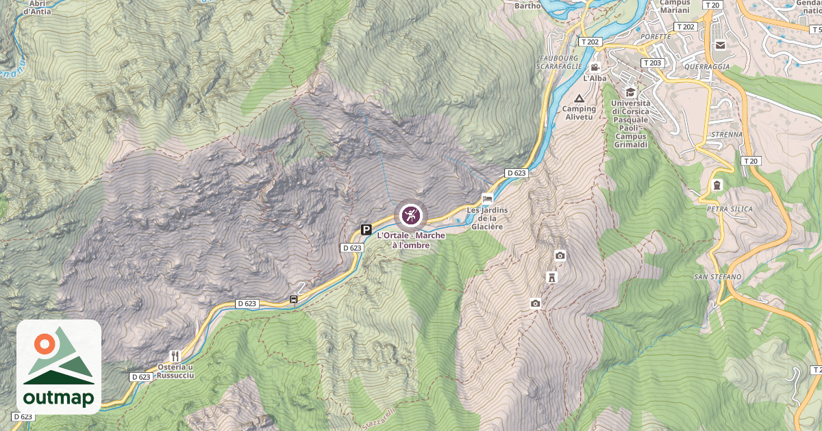 Map of L'Ortale - Marche à l'ombre
