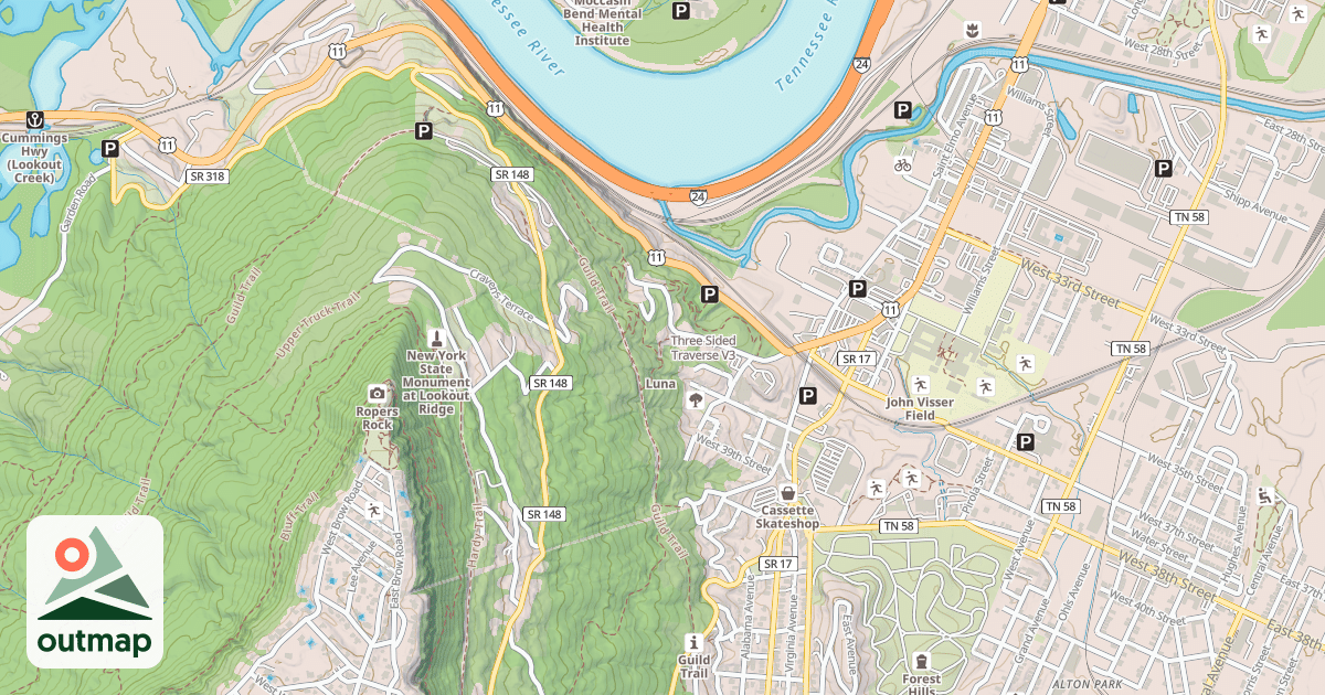Map of Three Sided Traverse