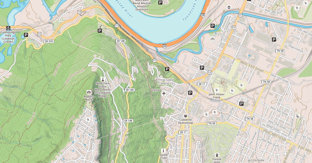 Map preview of Three Sided Traverse