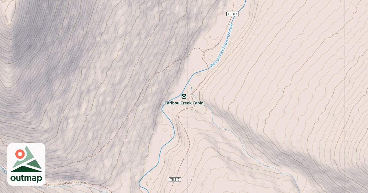 Map of Caribou Creek Cabin