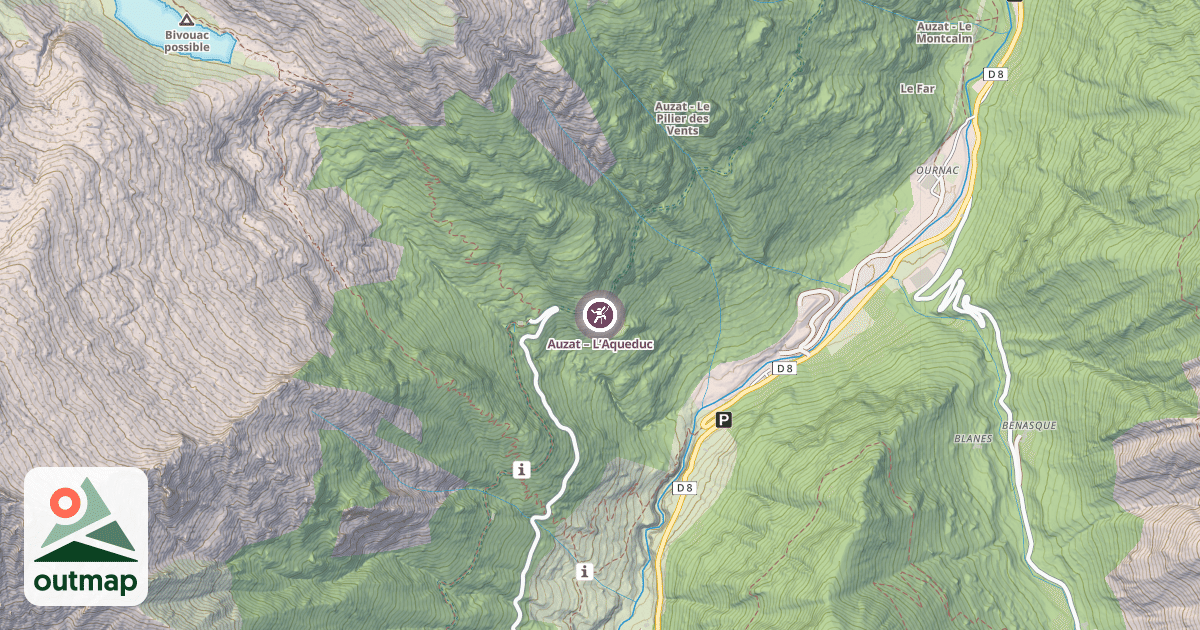 Map of Auzat – L’Aqueduc