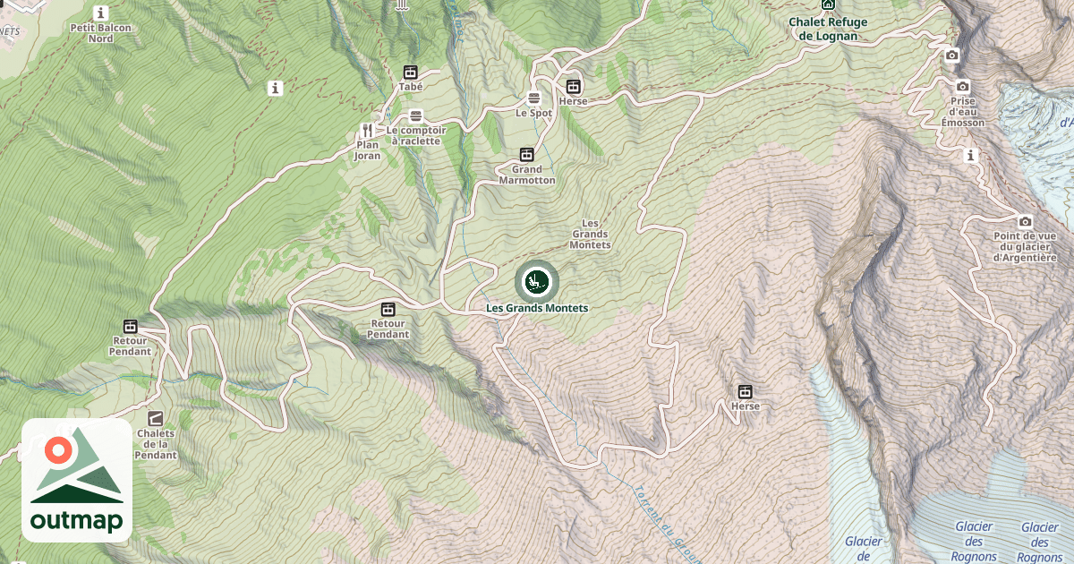 Map of Les Grands Montets