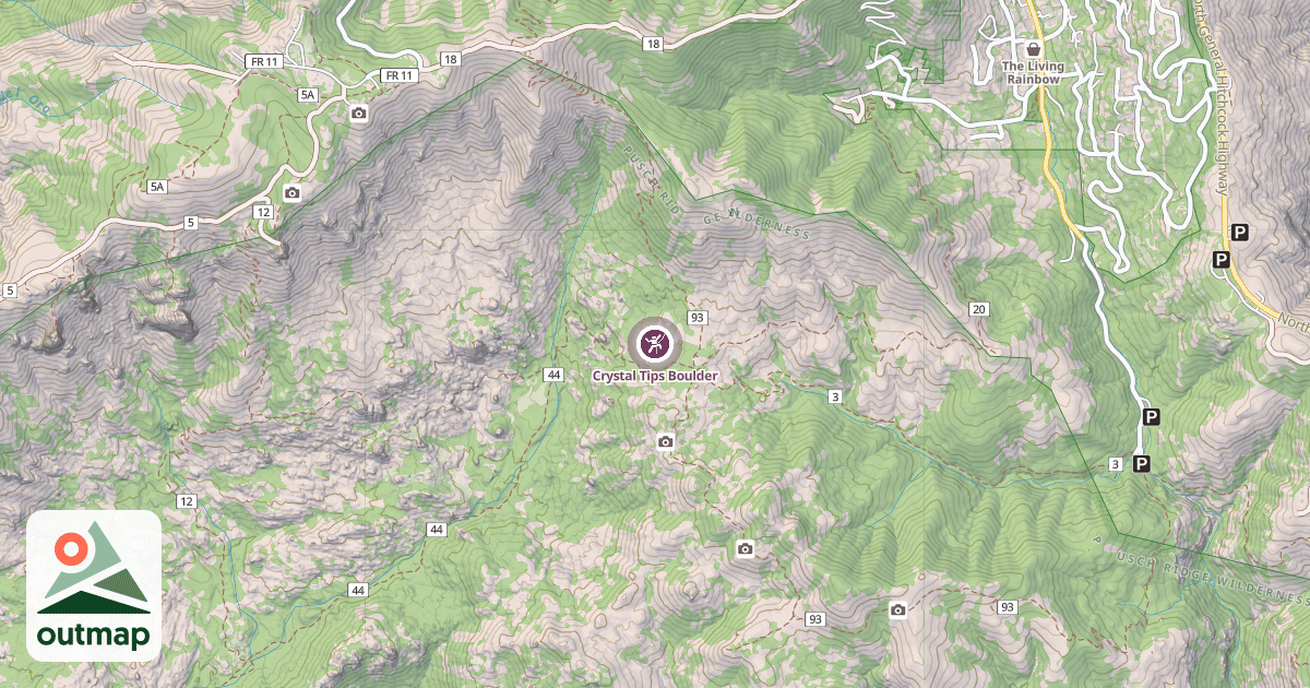 Map of Crystal Tips Boulder