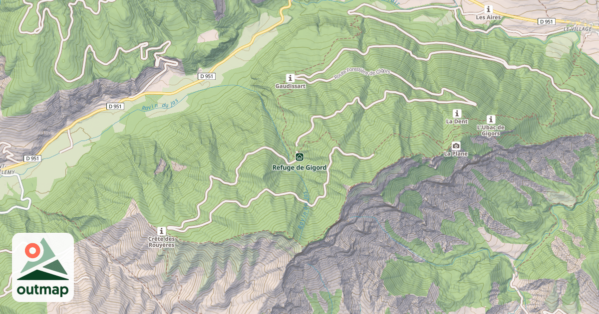 Map of Refuge de Gigord