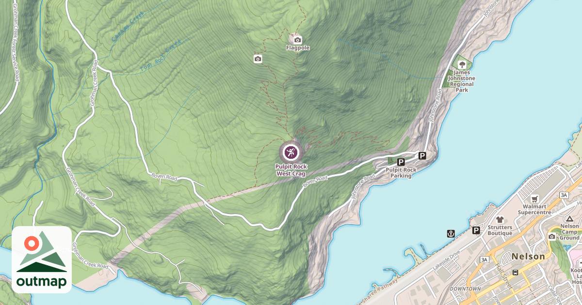 Map of Pulpit Rock West Crag