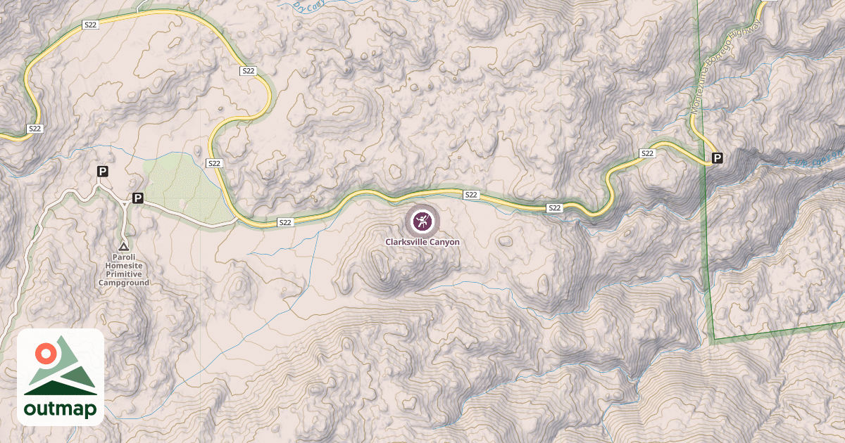 Map of Clarksville Canyon