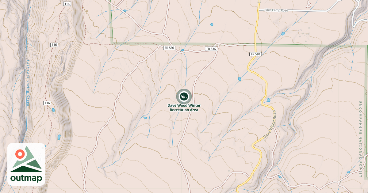 Map of Dave Wood Winter Recreation Area