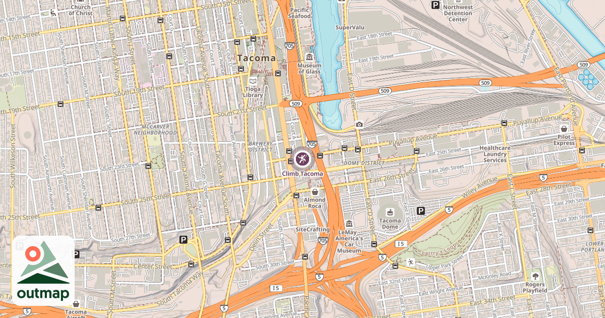 Map of Climb Tacoma