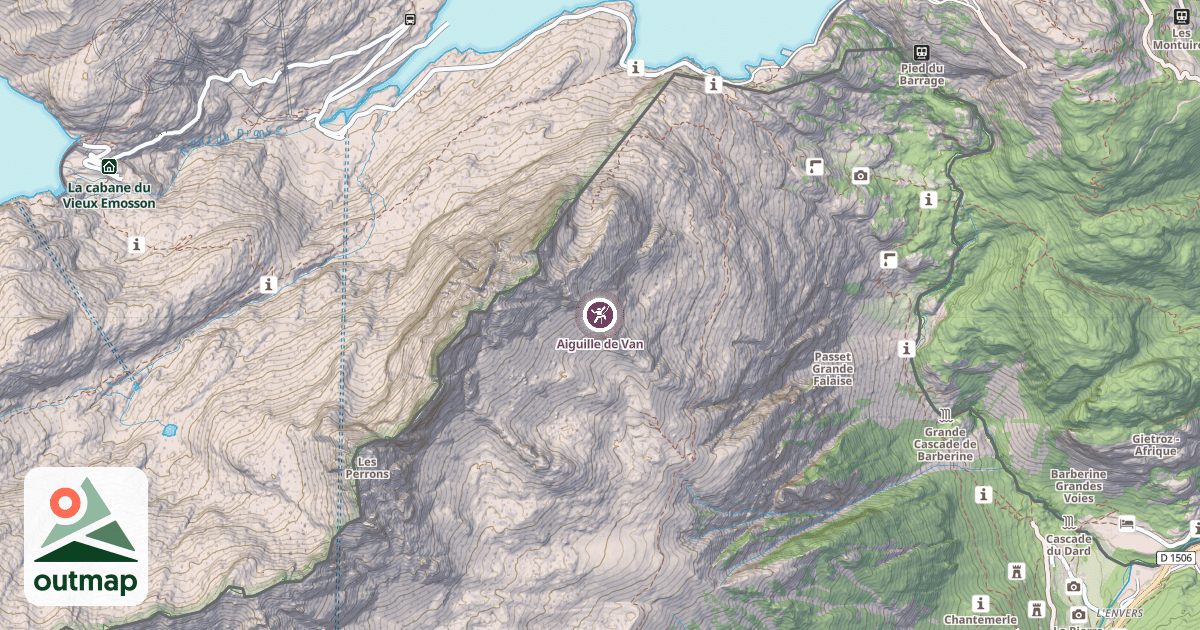 Map of Aiguille de Van