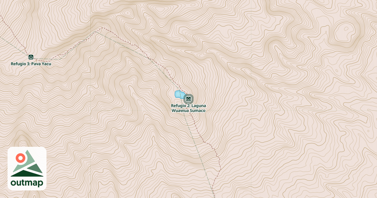 Map of Refugio 2: Laguna Wuawua Sumaco