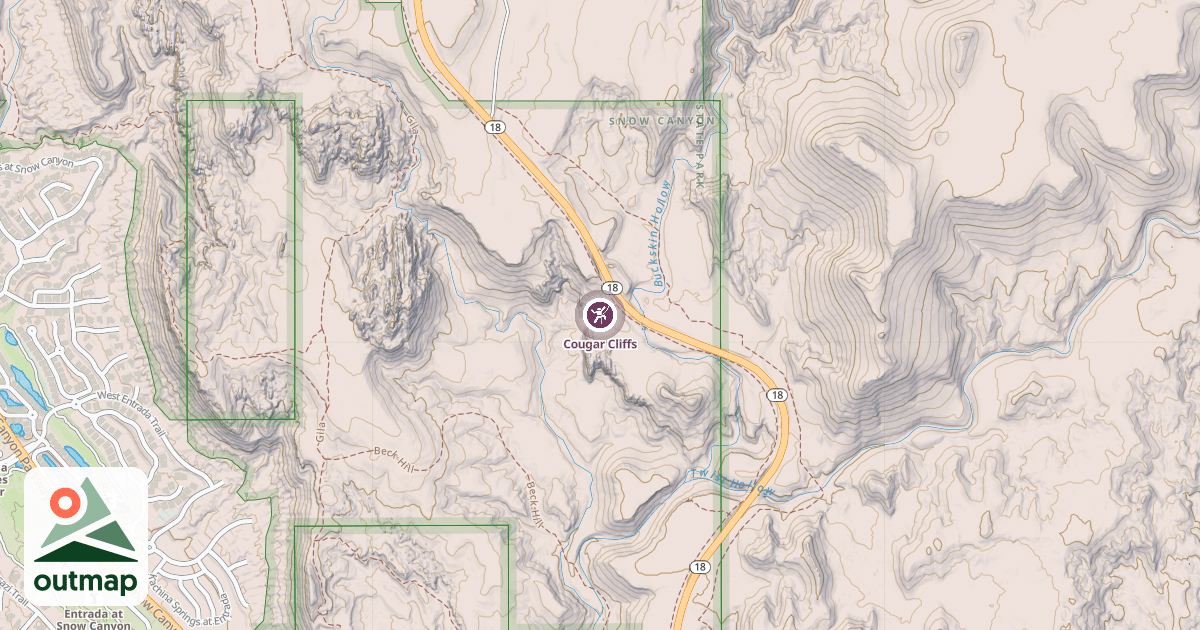 Map of Cougar Cliffs