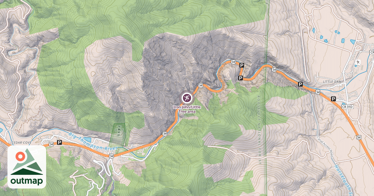 Map of Iron John/Little Tree area