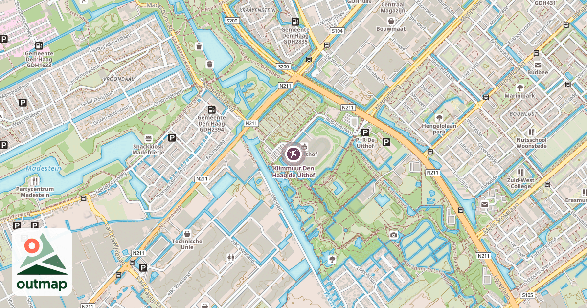 Map of Klimmuur Den Haag de Uithof