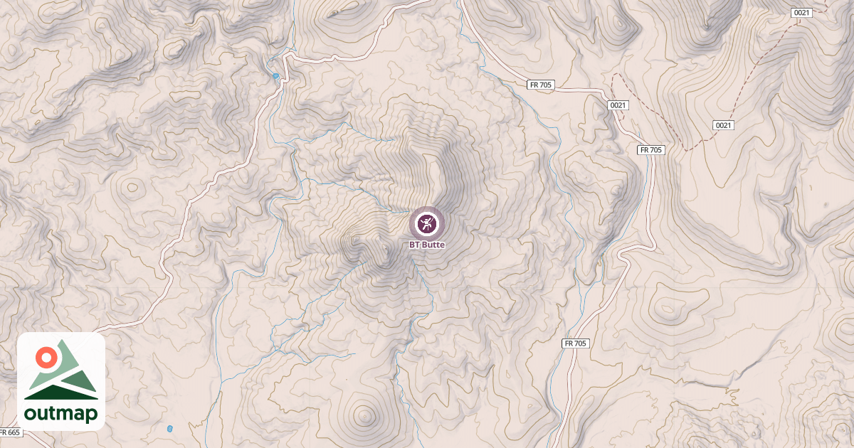Map of BT Butte