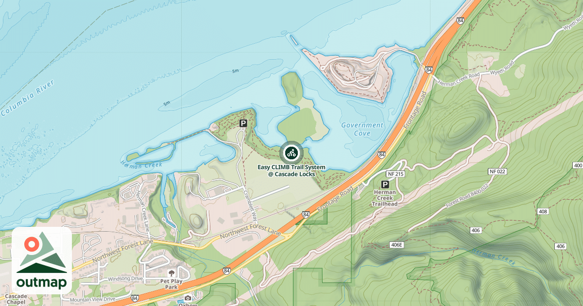 Map of Easy CLIMB Trail System @ Cascade Locks