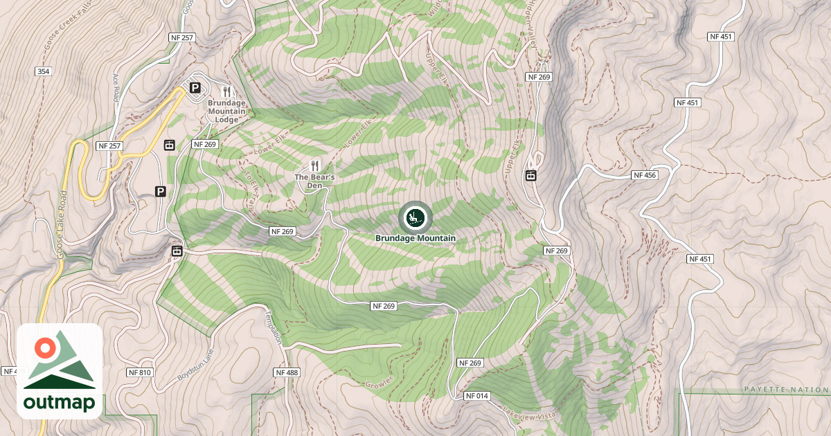 Map of Brundage Mountain