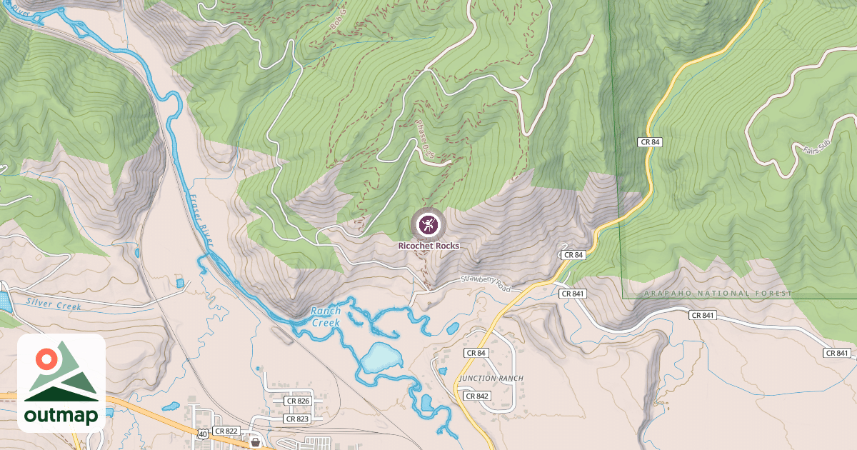 Map of Ricochet Rocks