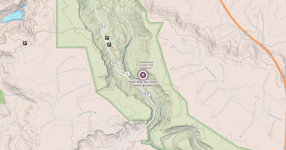 Map preview of Plate Rock aka South Sentry Boulder