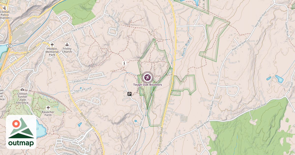 Map of Tough Oak Boulders