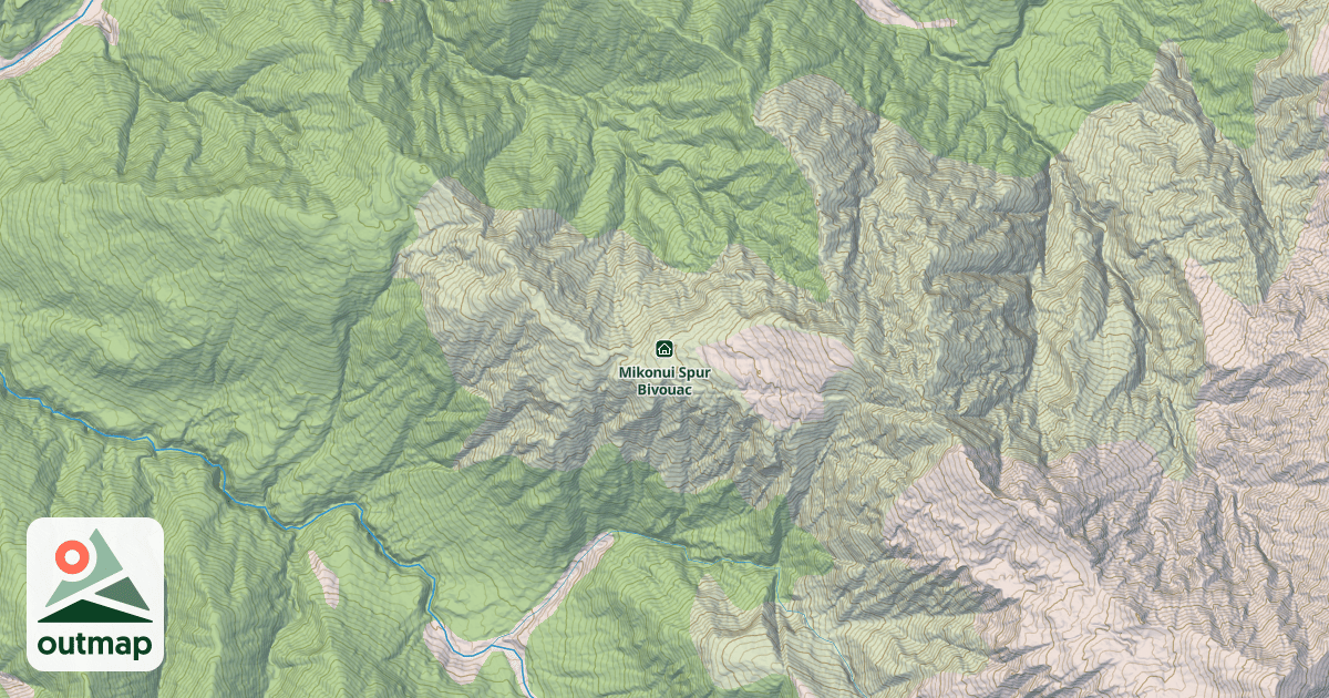 Map of Mikonui Spur Bivouac