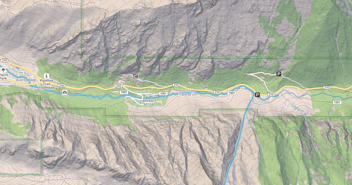 Map preview of River's Edge Traverse