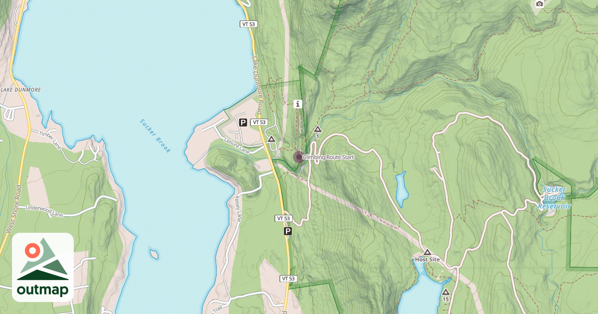 Map of Climbing Route Start