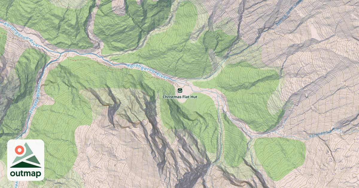Map of Christmas Flat Hut
