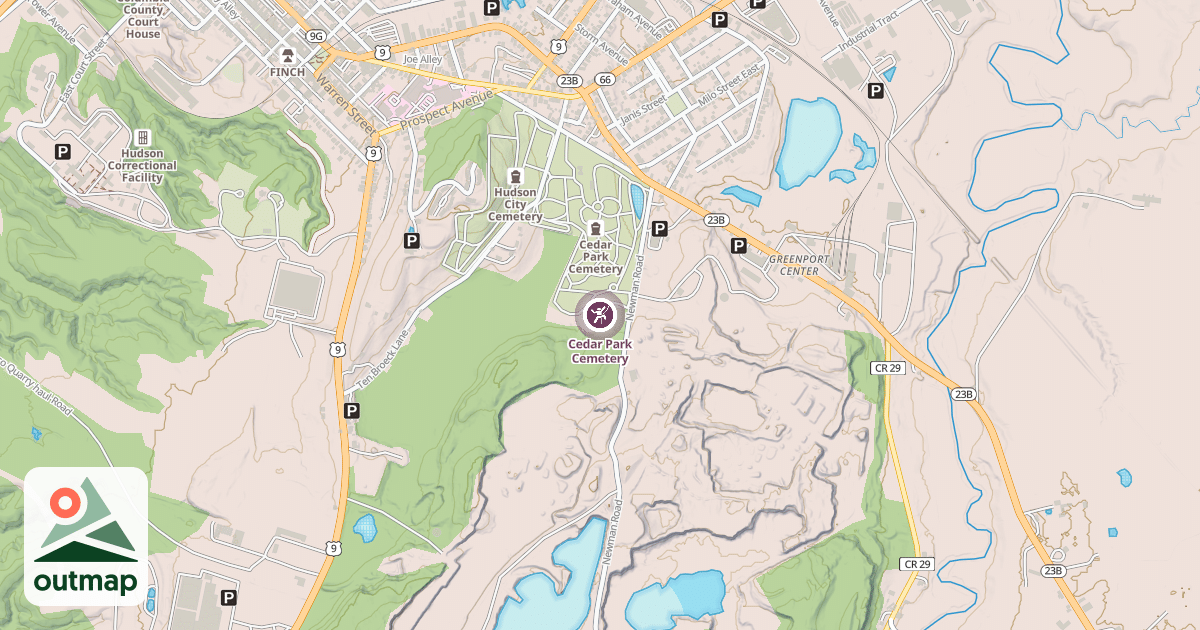 Map of Cedar Park Cemetery