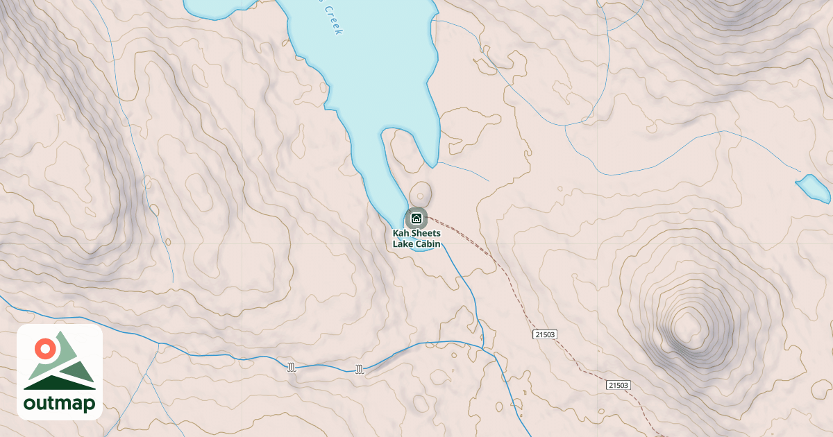 Map of Kah Sheets Lake Cabin