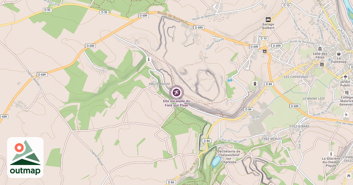 Map of Site escalade du Font qui Pisse