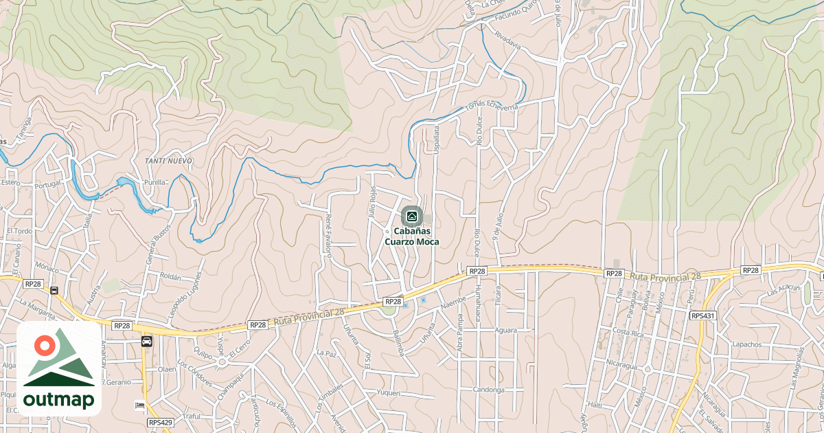Map of Cabañas Cuarzo Moca