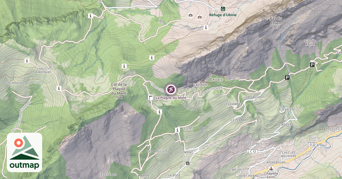 Map of La Plagne du Mont