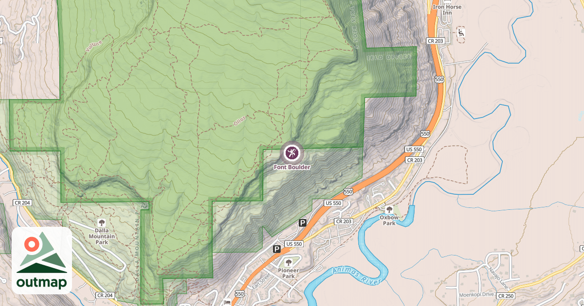 Map of Font Boulder