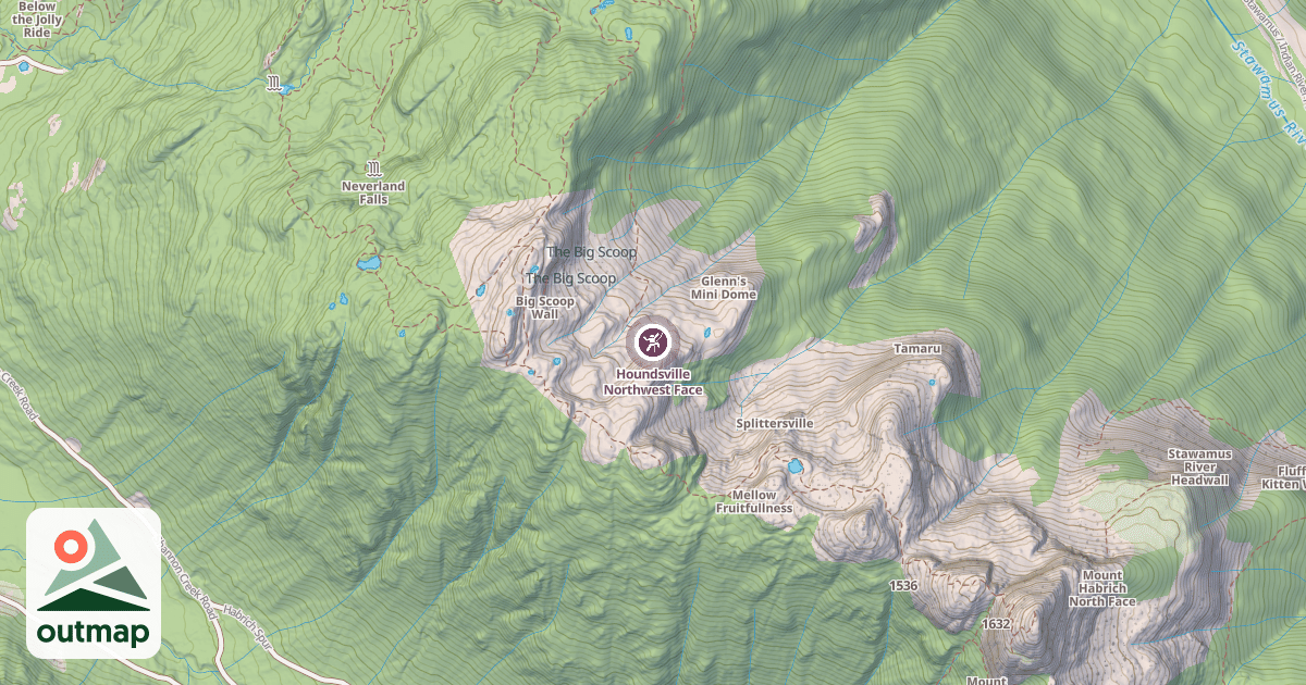 Map of Houndsville Northwest Face
