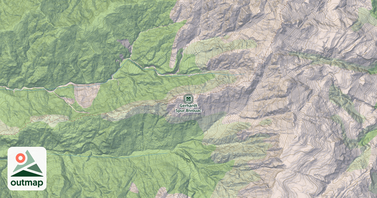 Map of Gerhardt Spur Bivouac
