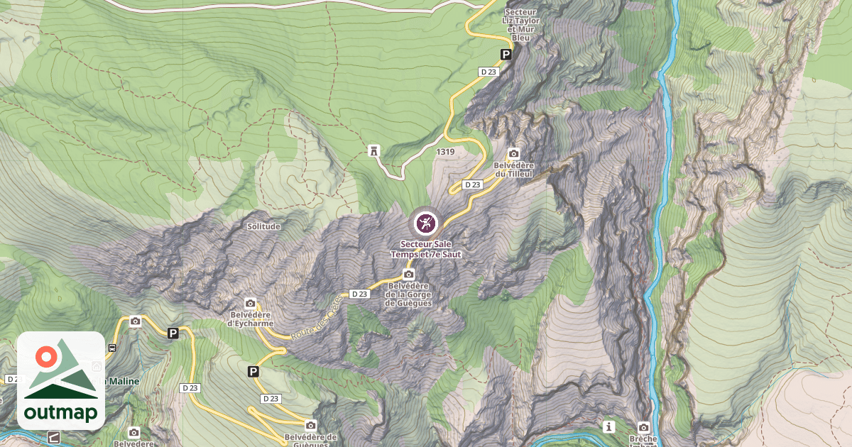 Map of Secteur Sale Temps et 7e Saut