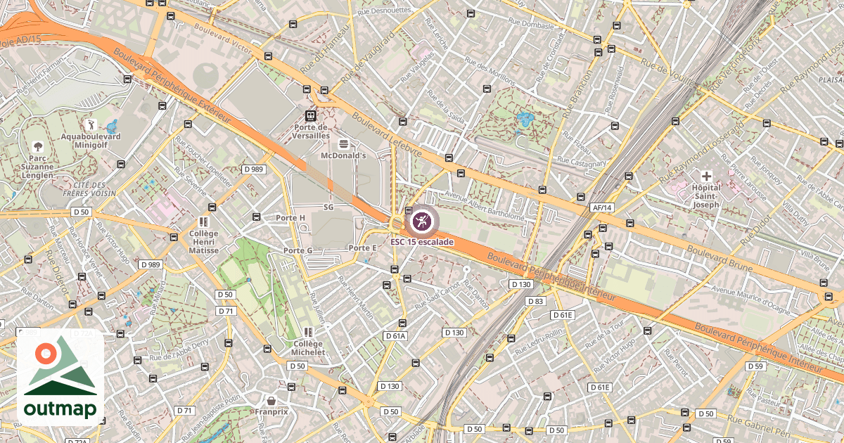 Map of ESC 15 escalade