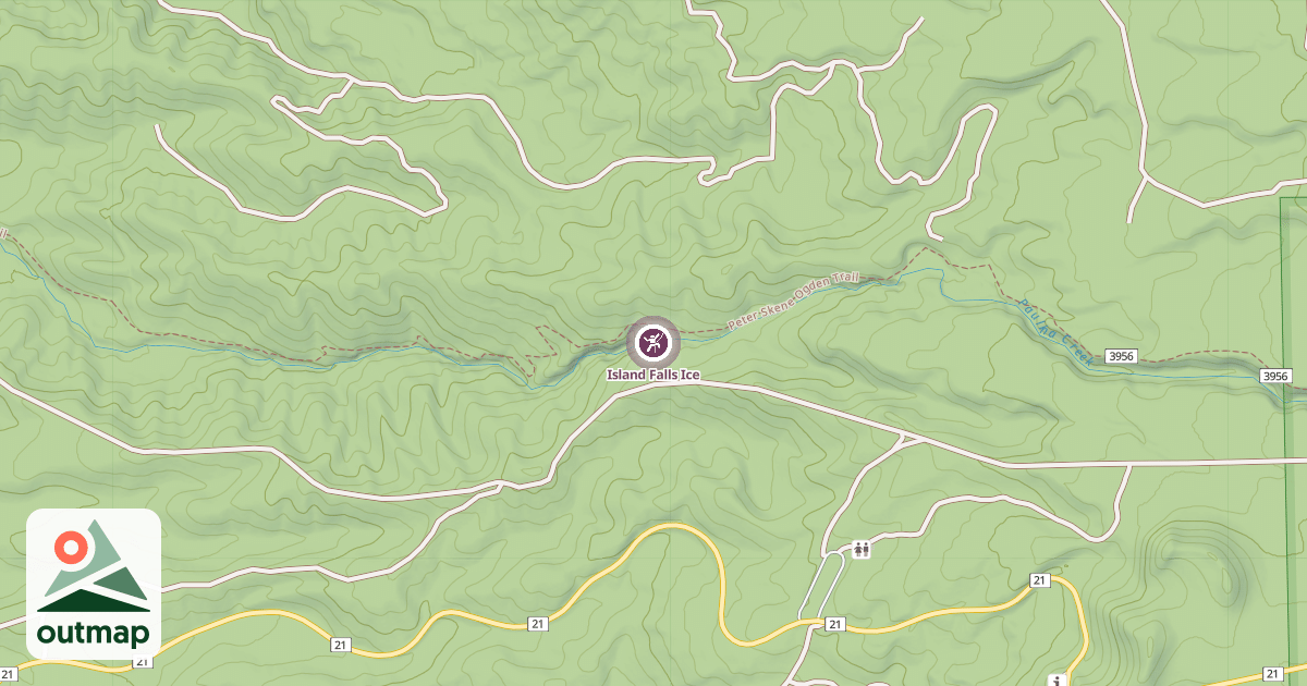 Map of Island Falls Ice