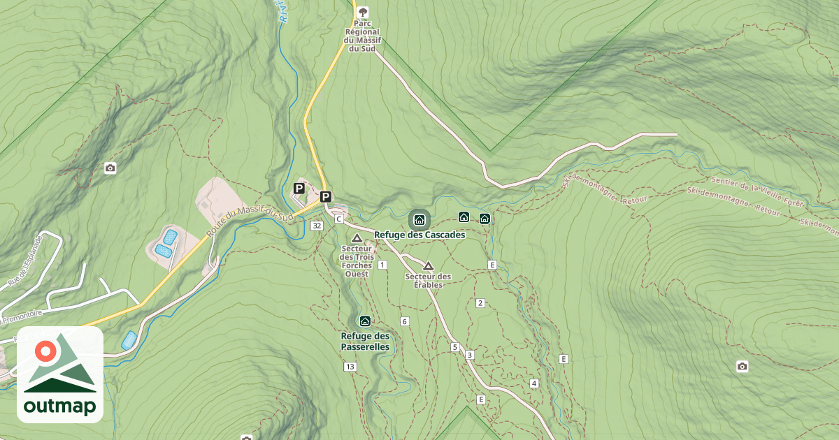 Map of Refuge des Cascades