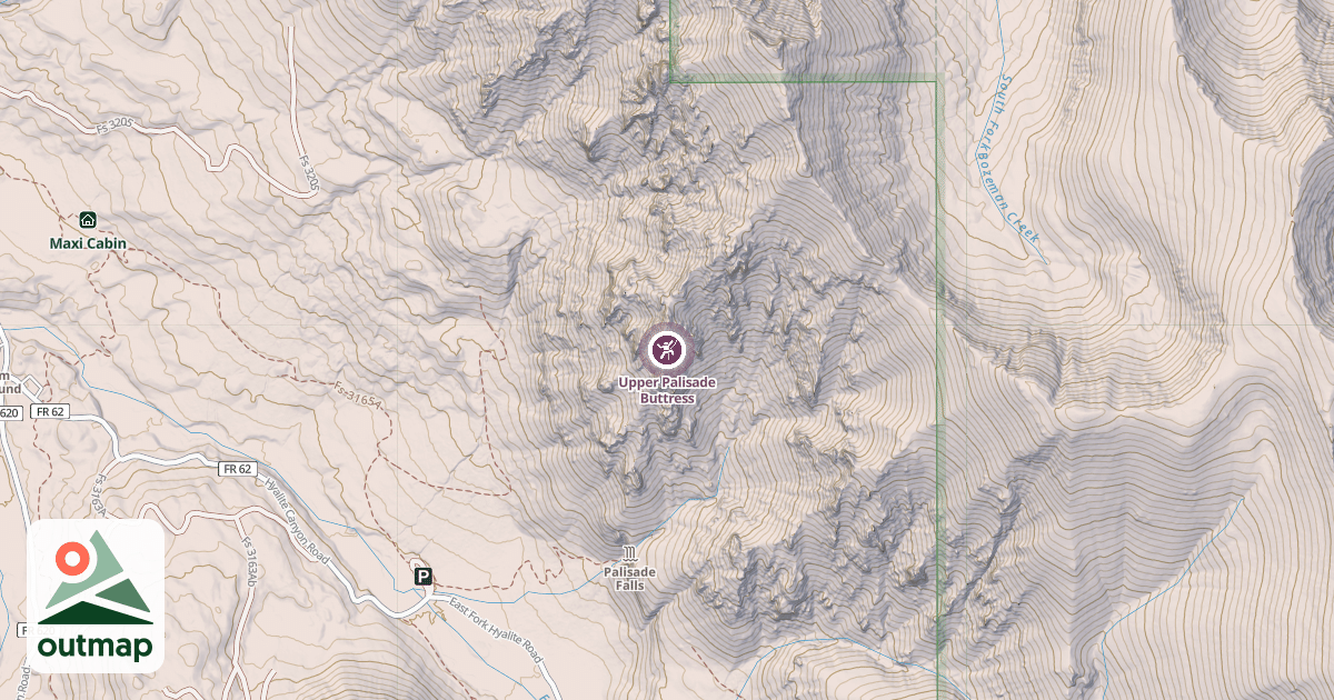 Map of Upper Palisade Buttress
