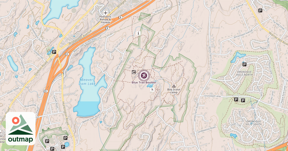 Map of Blue Trail Boulder