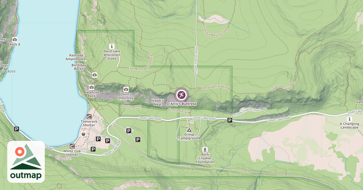 Map of D'Arcy's Buttress