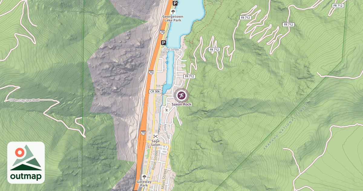 Map of Saxon Rock