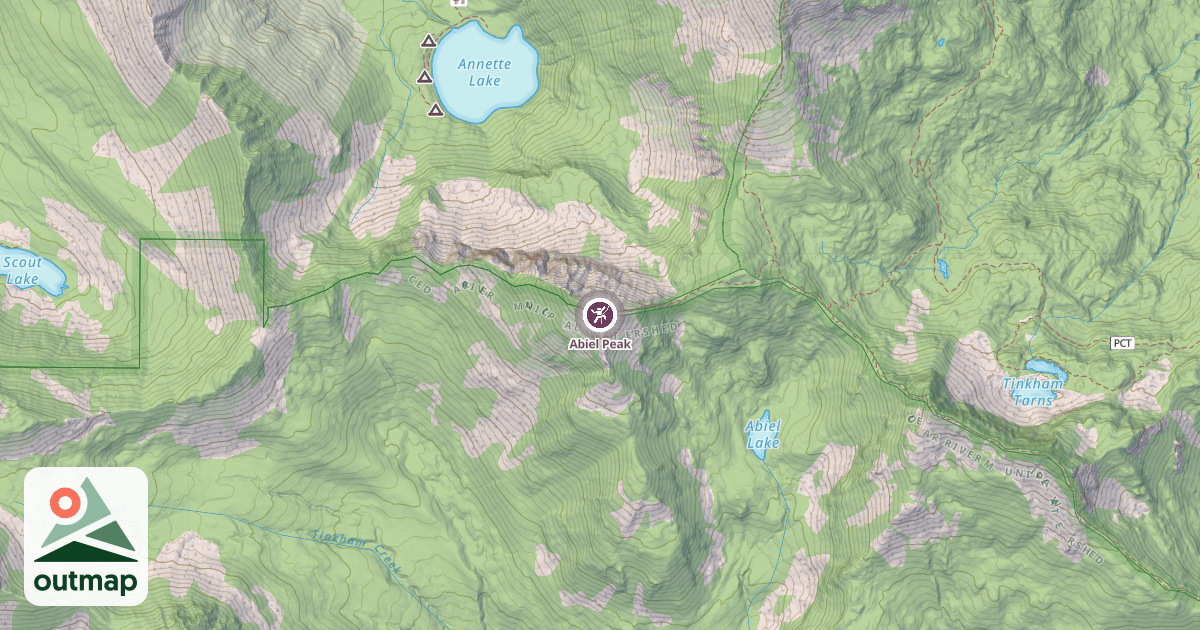 Map of Abiel Peak
