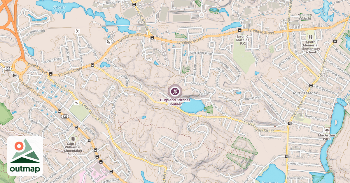 Map of Hugs and Stitches Boulder