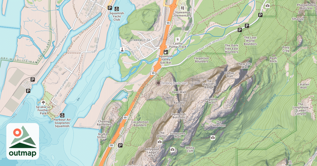 Map of Climbing Route Start