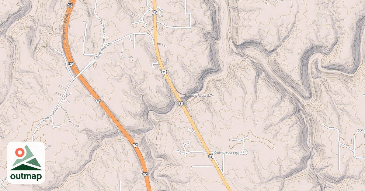 Map of Bubba's Route