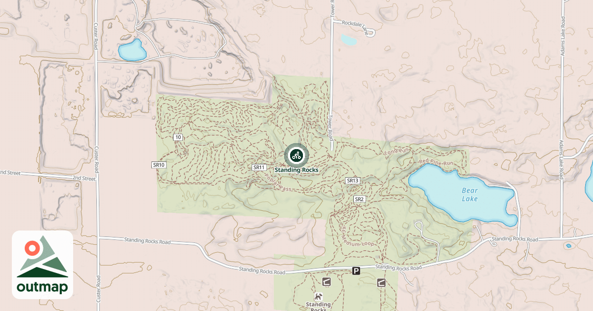 Map of Standing Rocks