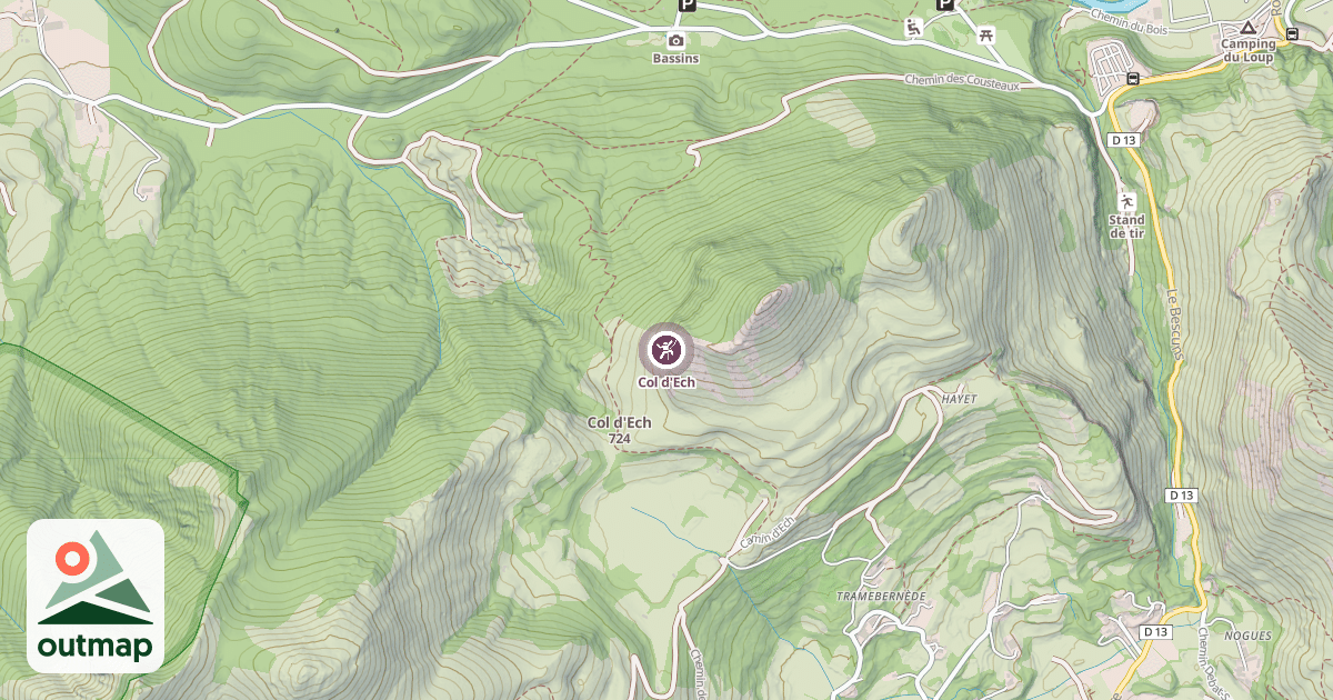 Map of Col d'Ech